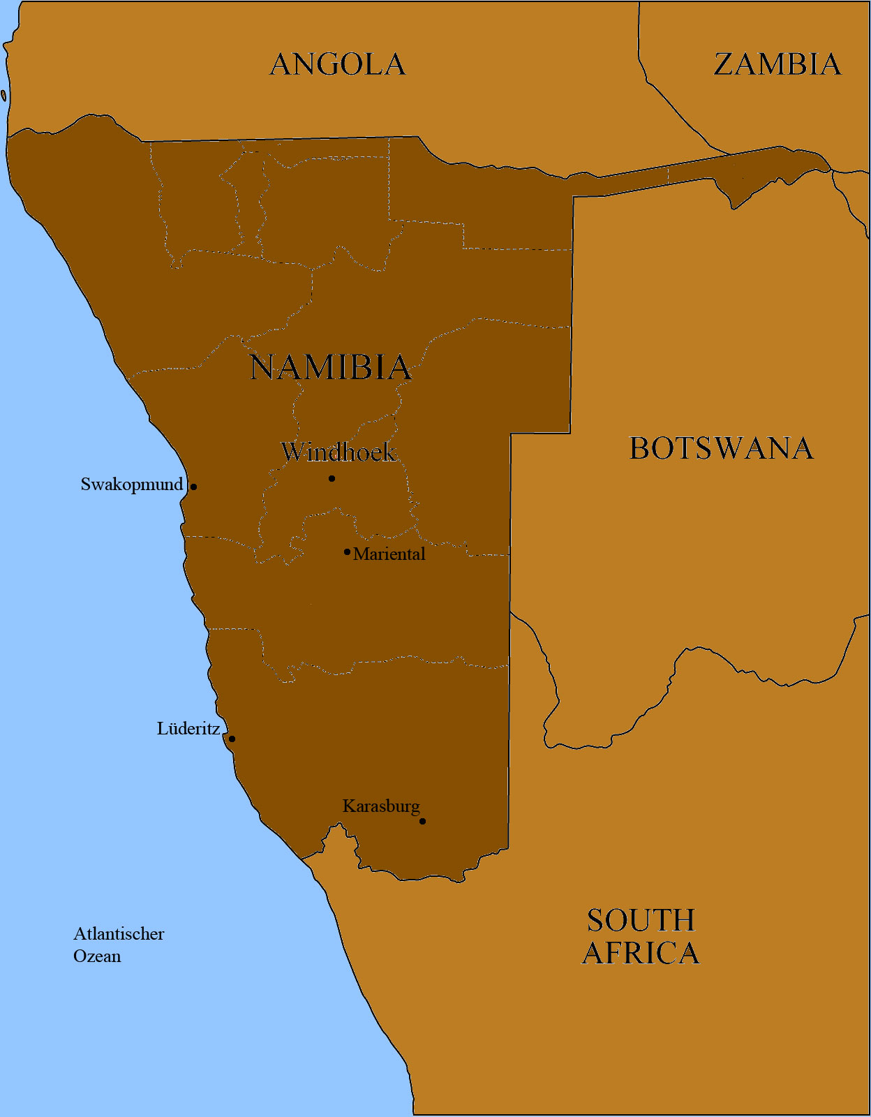 Karte Namibia
