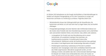 Google Ads führt ab Oktober 2025 strikte Preisoffenlegungspflichten (Foto: Kapwa Marketing)